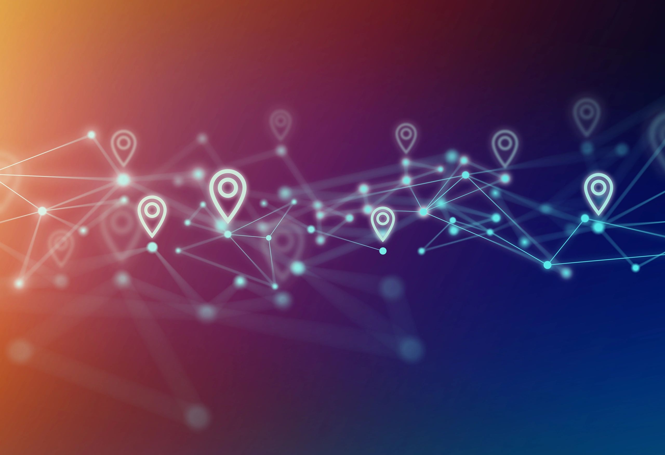 Abstract logistics route map graphic representing delivery coverage